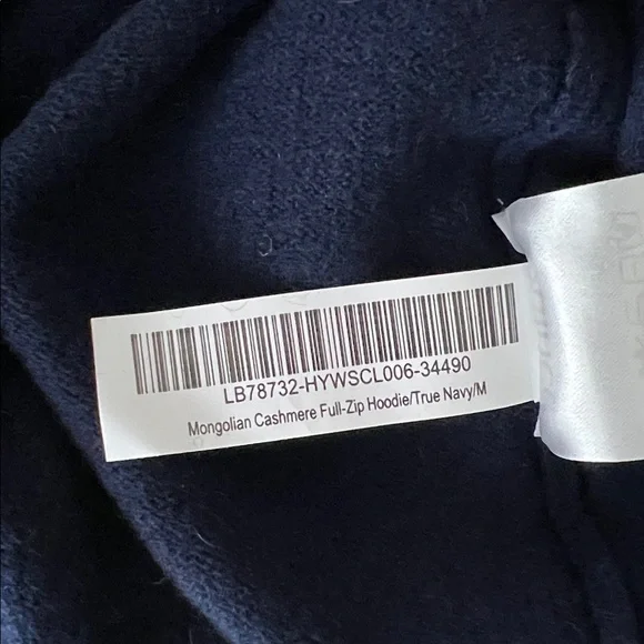 NWT Quince Mongolian Cashmere Full-Zip Hoodie True Navy Size M - Picture 10 of 15